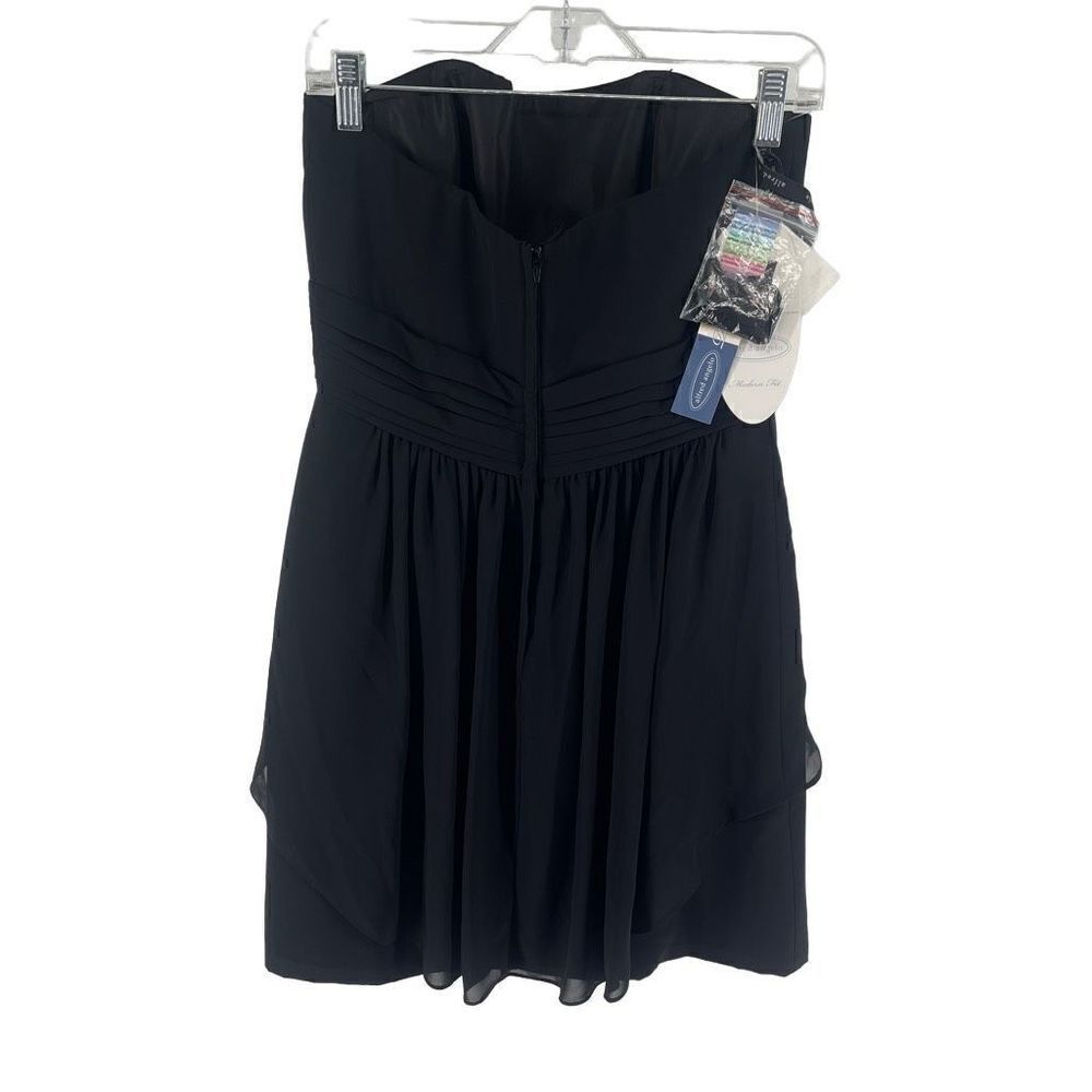Alfred Angelo Women's Strapless Dress Mini Ruffled Party Cocktail Black NEW 8 - Picture 3 of 12